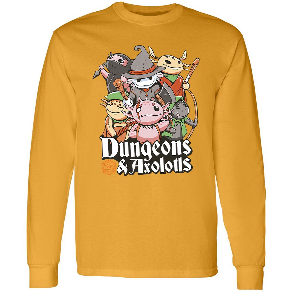 Dungeons And Axolotls Long Sleeve T-Shirt - Gold - 9