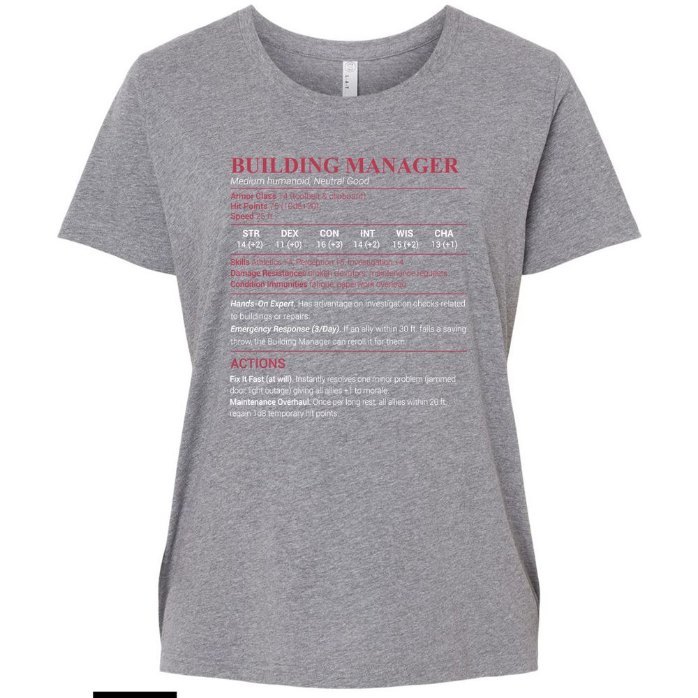 Building Manager Ladies Curvy Jersey - Granite Heather - 9