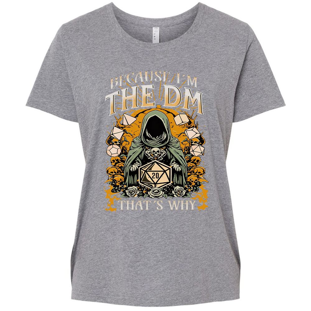 Because I'm DM That's Why Ladies Curvy Jersey - Granite Heather - 9