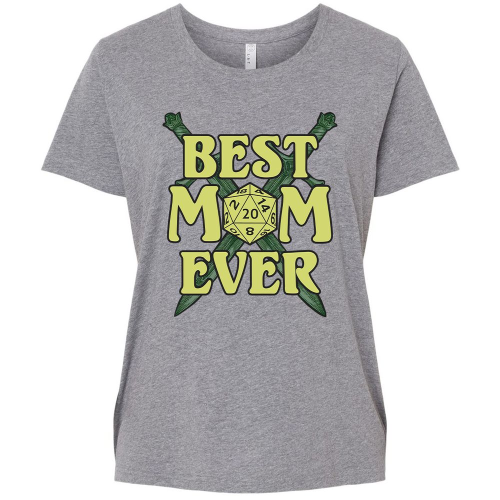 Best Mom Ever Ladies Curvy Jersey - Granite Heather - 9