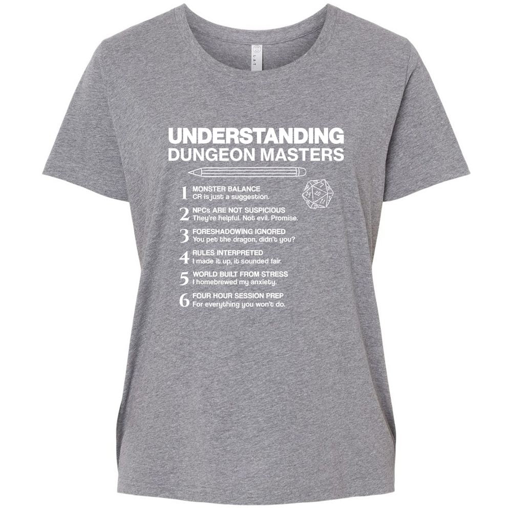 Understanding Dungeon Masters Ladies Curvy Jersey - Granite Heather - 9
