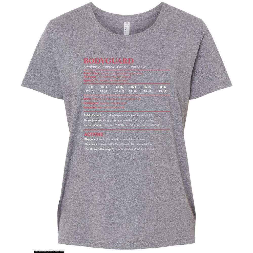Bodyguard Stats Ladies Curvy Jersey - Granite Heather - 9