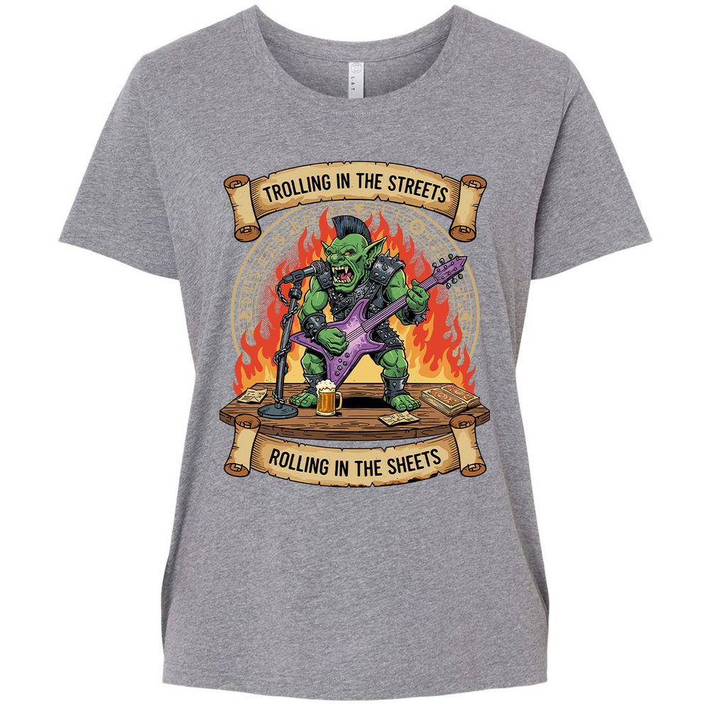 Trolling in the Streets Ladies Curvy Jersey - Granite Heather - 9