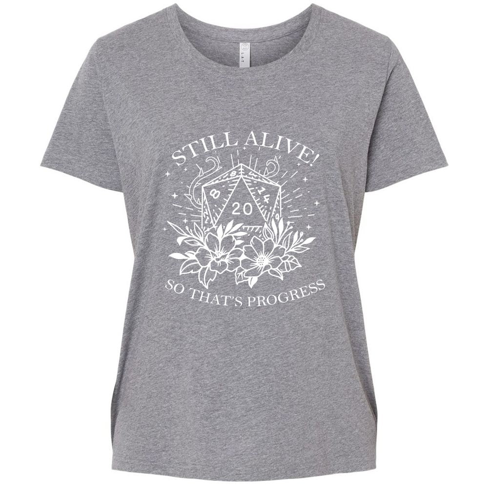 2710 Still Alive! So That’s Progress Ladies Curvy Jersey - Granite Heather - 9