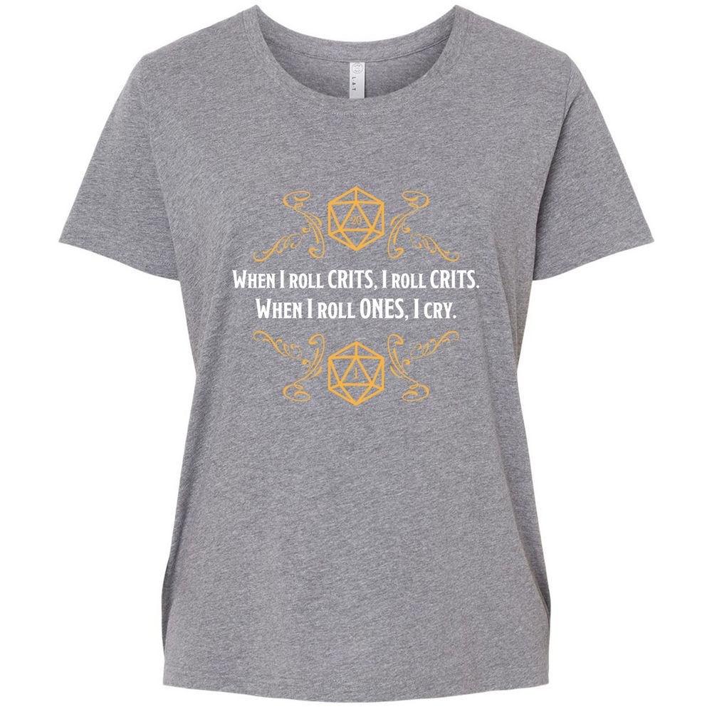 When I Roll Crits Ladies Curvy Jersey - Granite Heather - 9