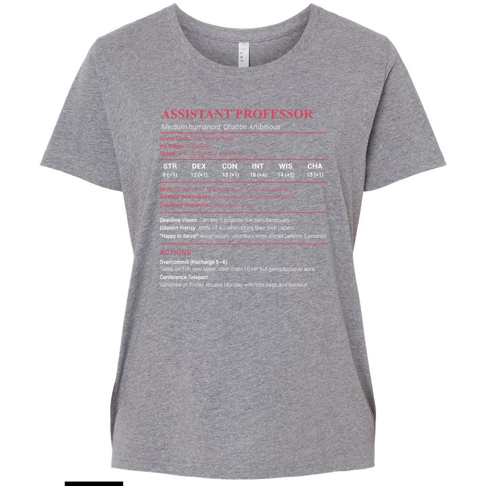 Assistant Professor Stats Ladies Curvy Jersey - Granite Heather - 9