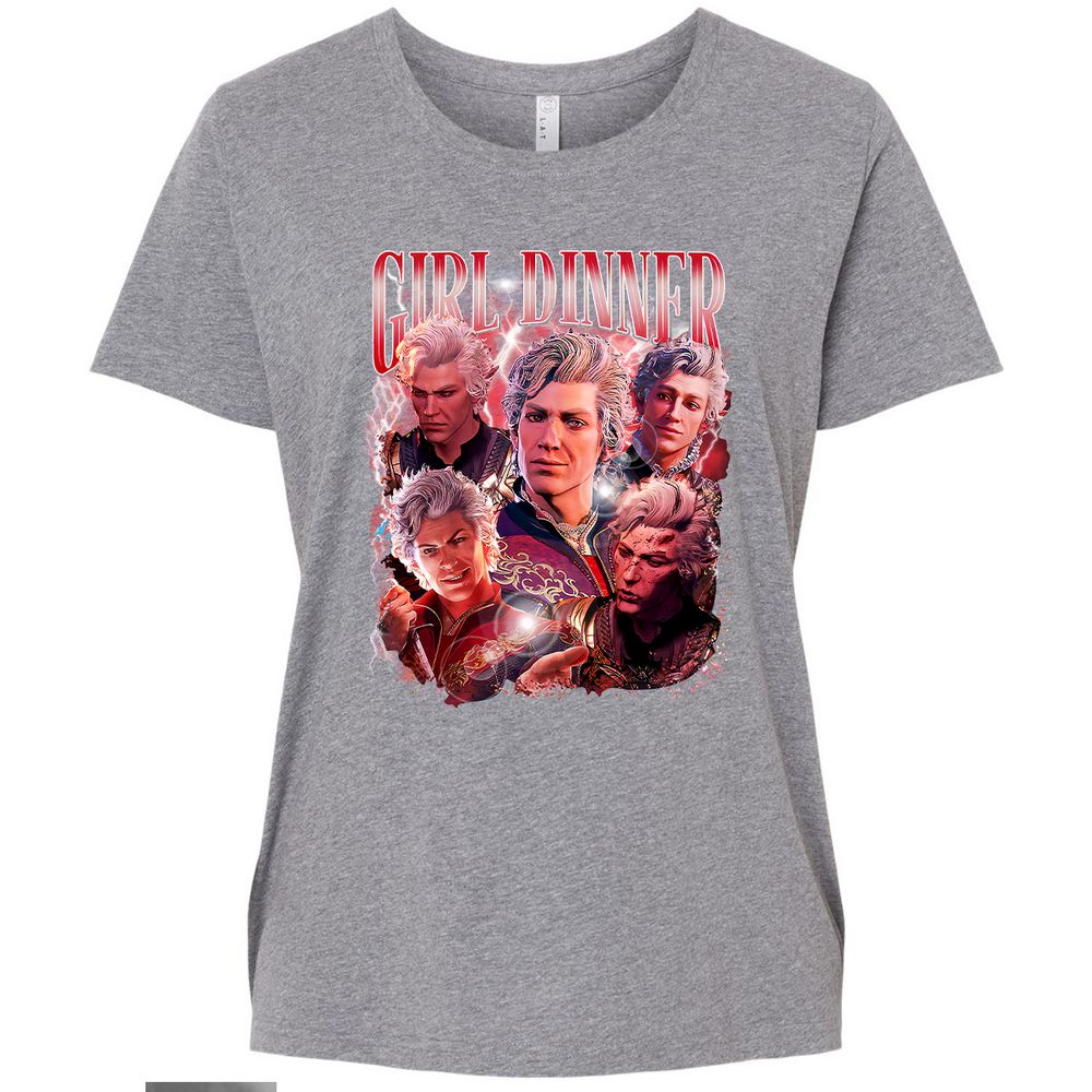 Astarion Girl Dinner Ladies Curvy Jersey - Granite Heather - 9