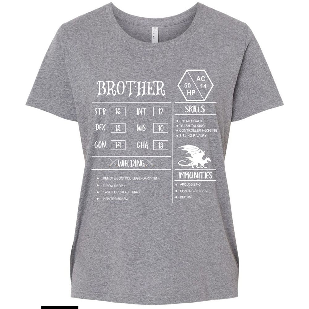 Brother Stats Ladies Curvy Jersey - Granite Heather - 9
