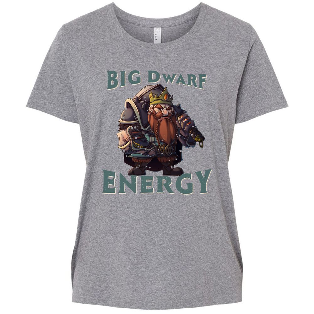 Big Dwarf Energy Ladies Curvy Jersey - Granite Heather - 9