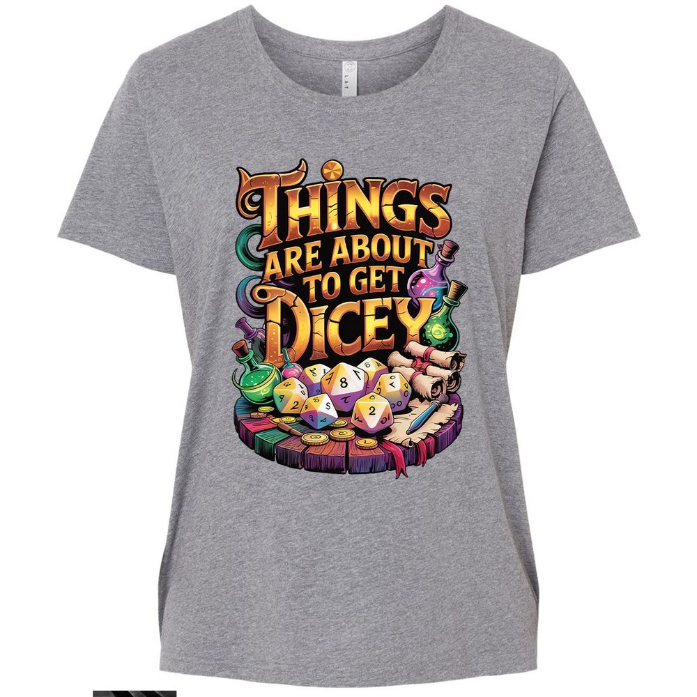Things Are About To Get Dicey Ladies Curvy Jersey - Granite Heather - 9