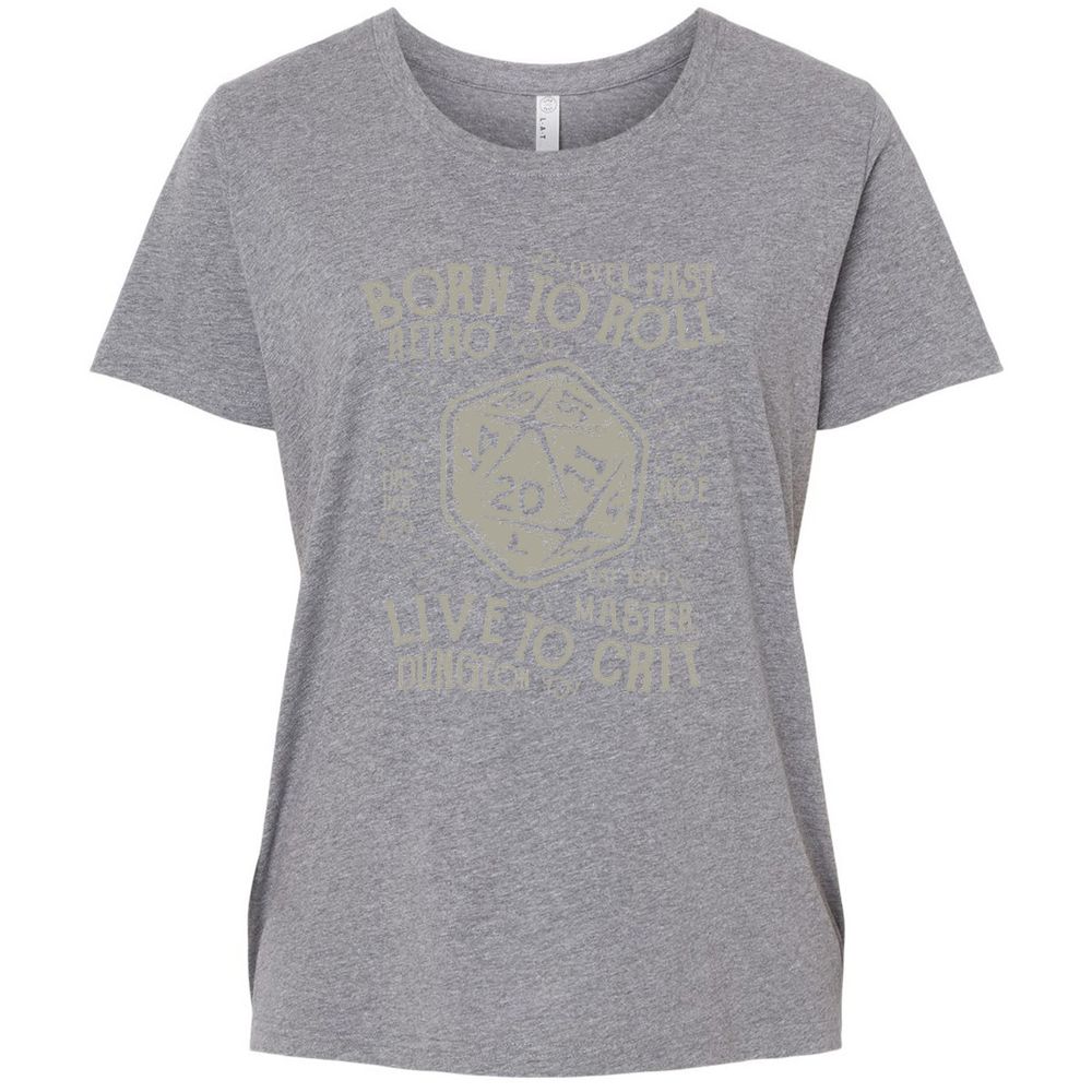 Born To Roll Live To Crit Ladies Curvy Jersey - Granite Heather - 9