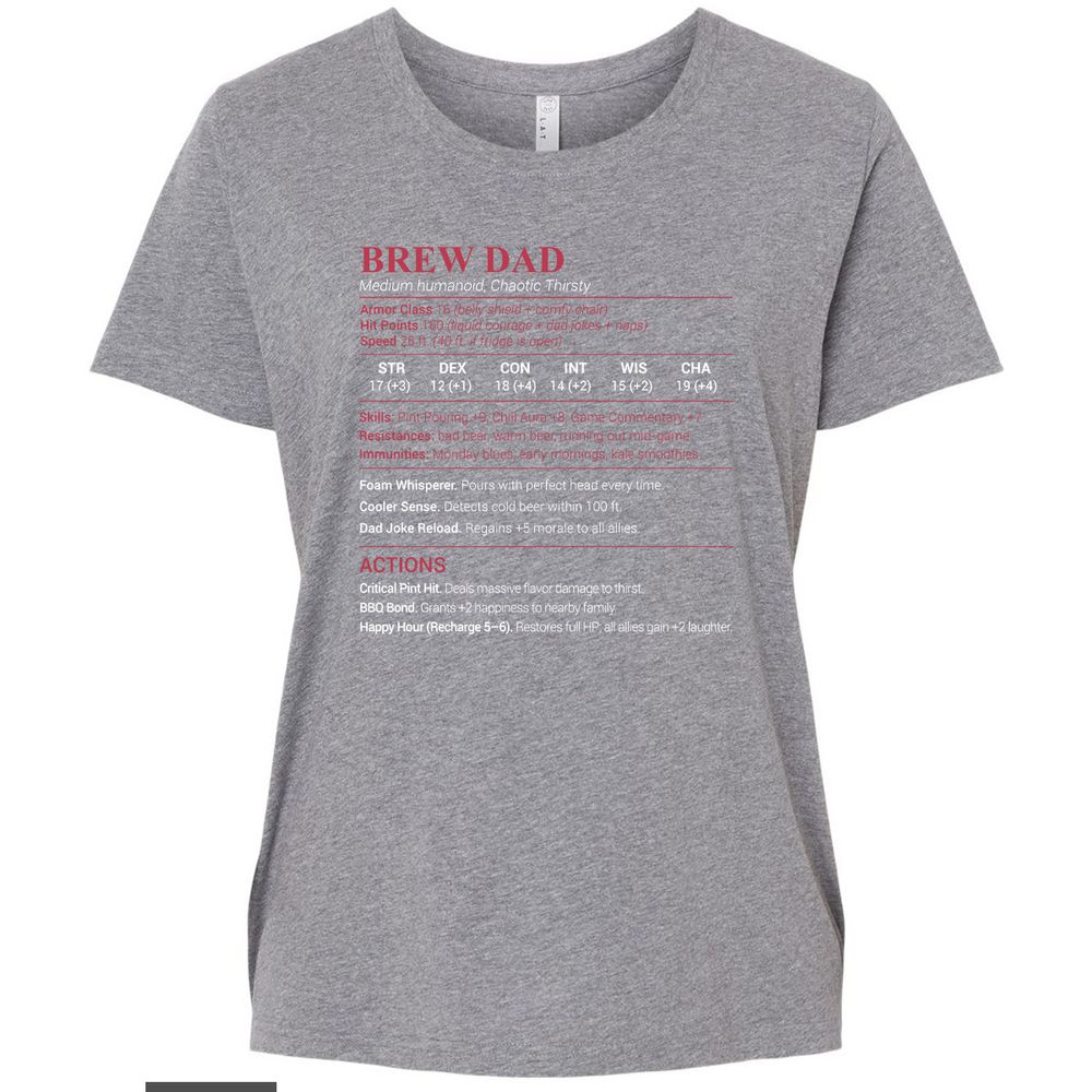 Brew Dad Ladies Curvy Jersey - Granite Heather - 9