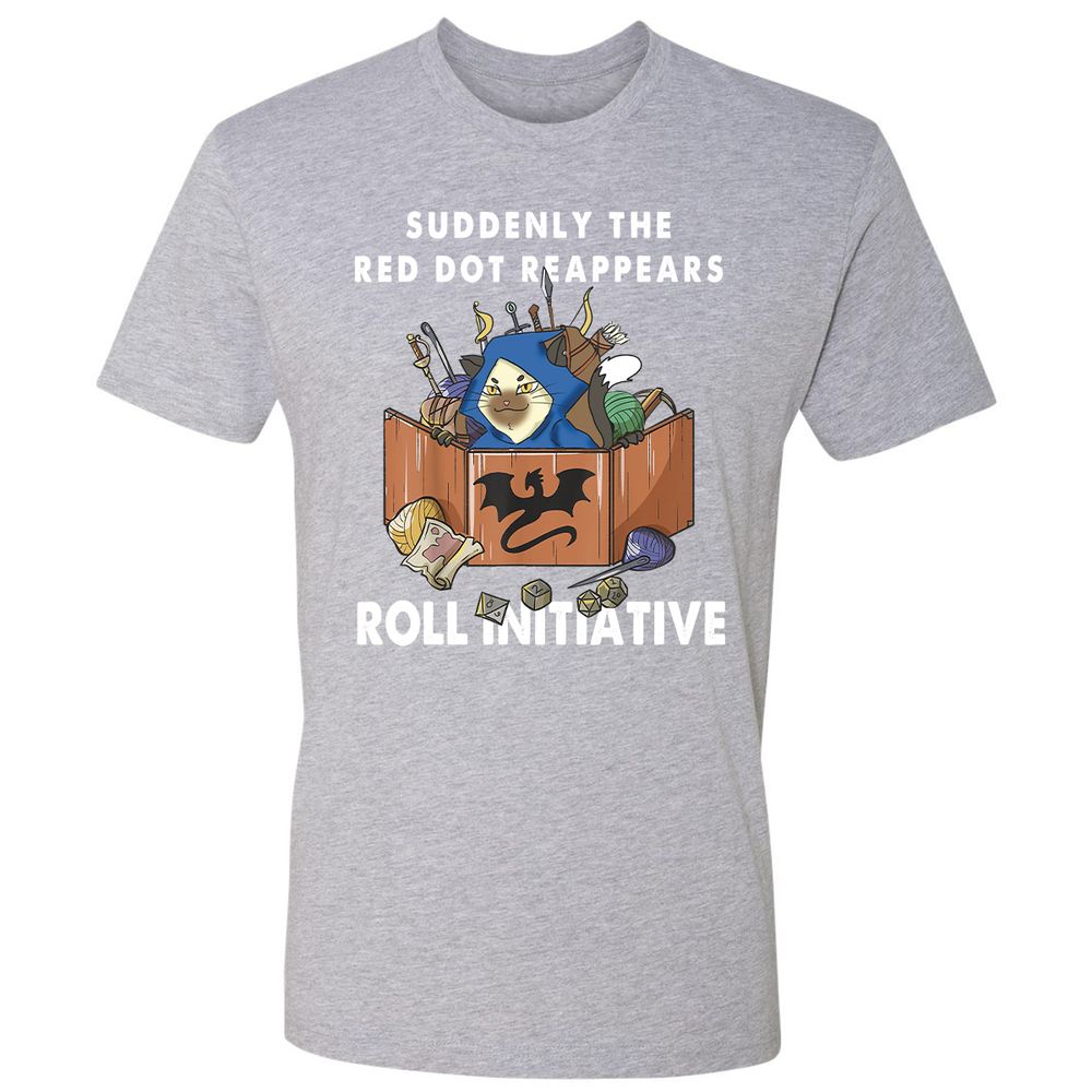 Suddenly The Red Dot Reappears Roll Initiative Premium Unisex T-Shirt - Heather Grey - 9