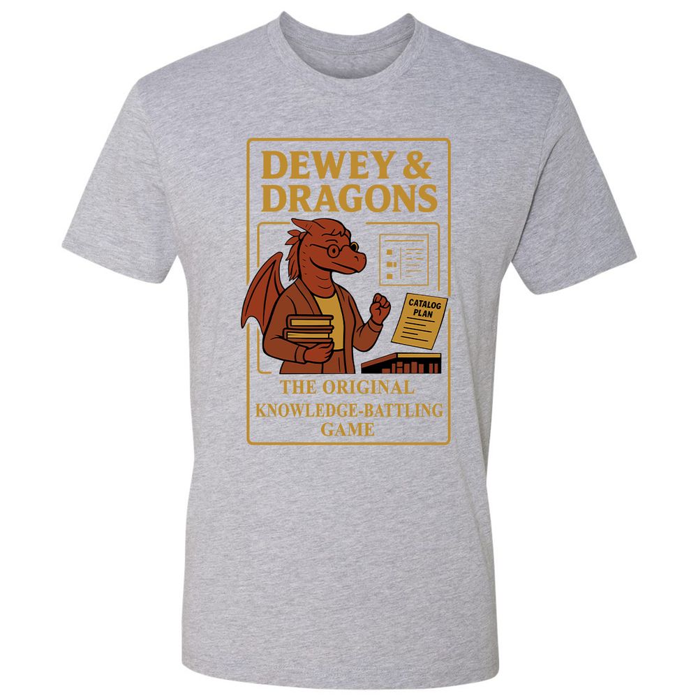 Dewey & Dragons Premium Unisex T-Shirt - Heather Grey - 9