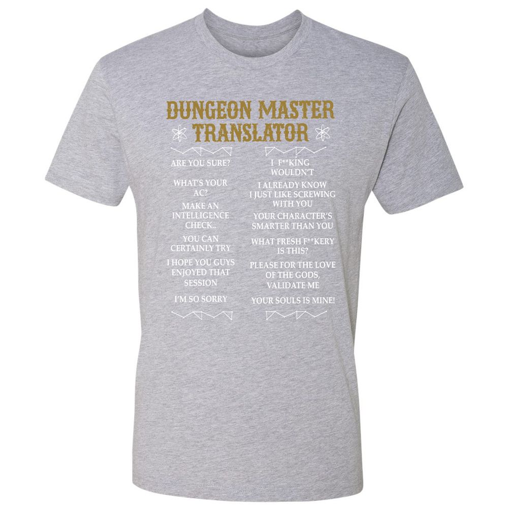 Dungeon Master Translator Premium Unisex T-Shirt - Heather Grey - 9