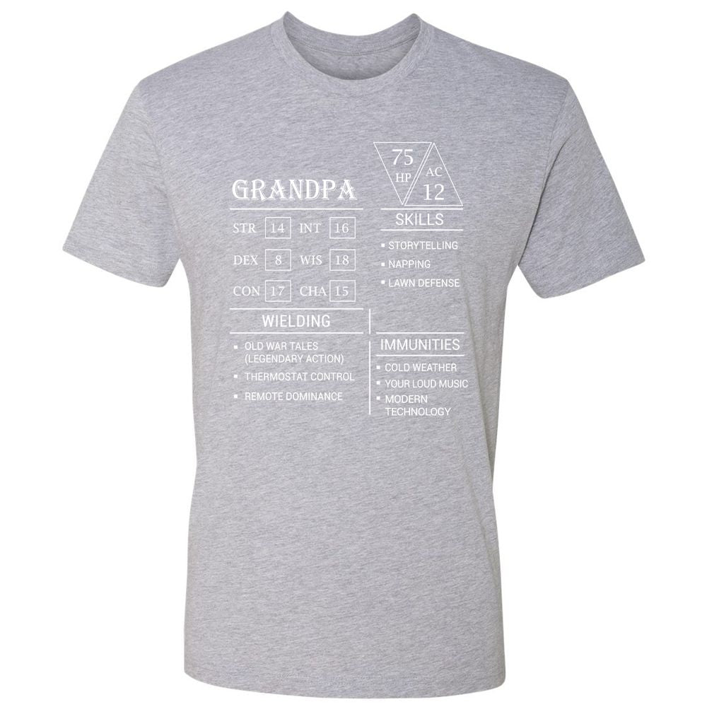 Grandpa Stats Premium Unisex T-Shirt - Heather Grey - 9