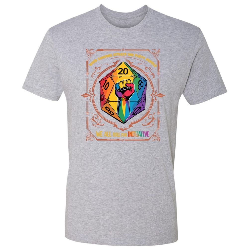 Roll For Initiative Premium Unisex T-Shirt - Heather Grey - 9