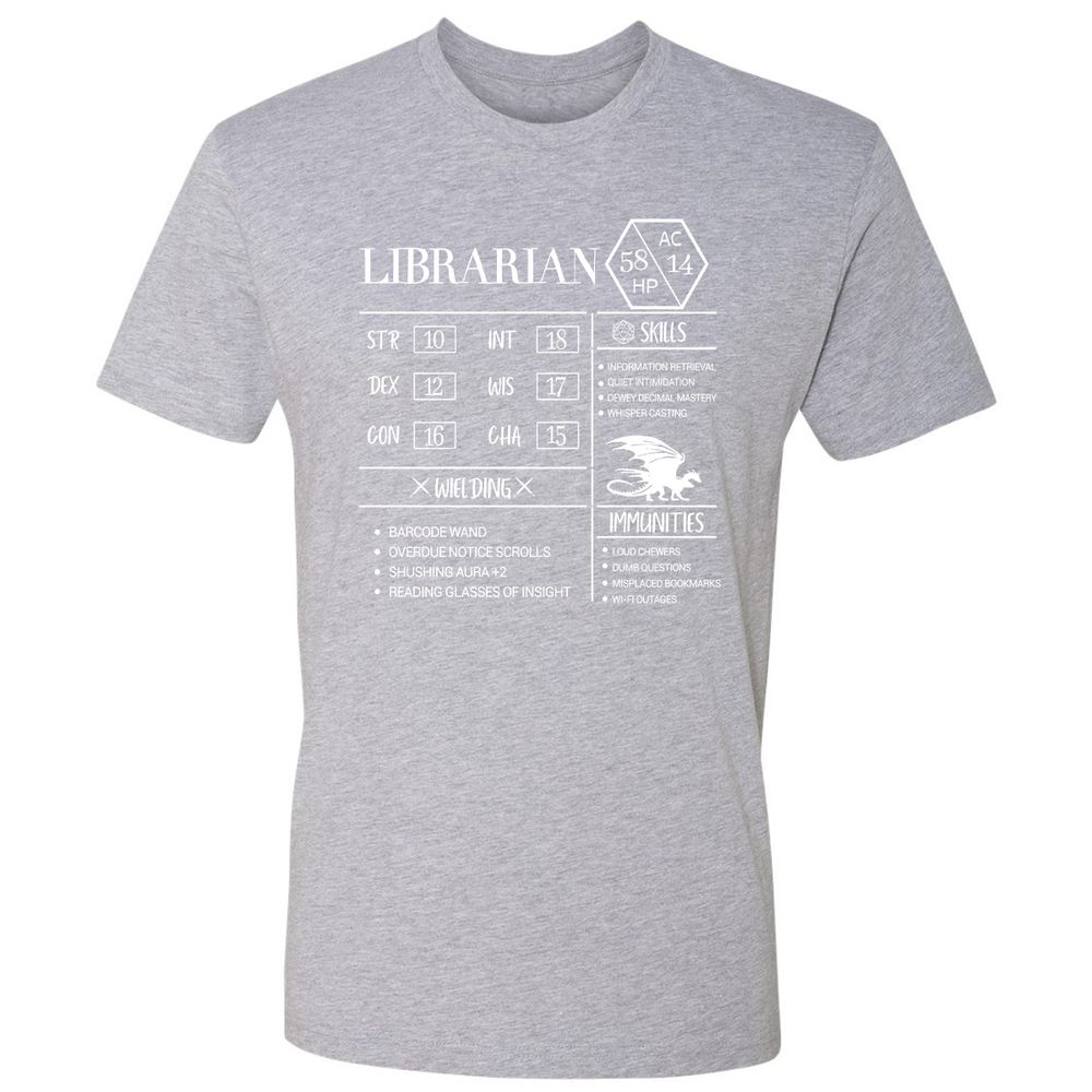 Librarian New Premium Unisex T-Shirt - Heather Grey - 9