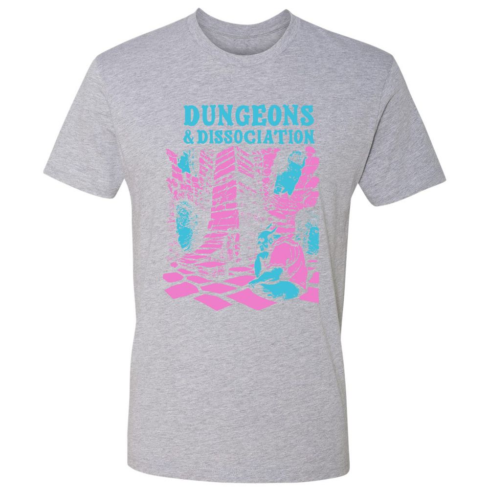 Dungeons And Dissociation Premium Unisex T-Shirt - Heather Grey - 9