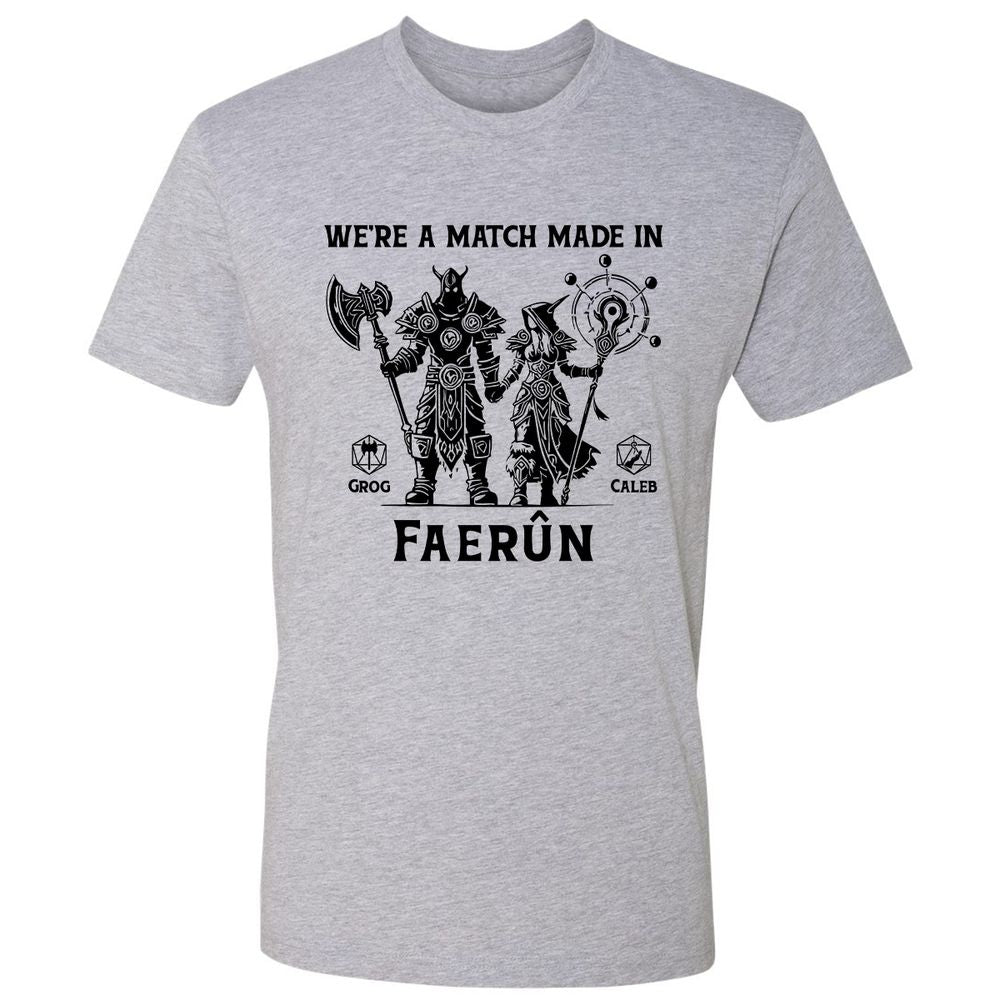 Custom DnD Class Couple Premium Unisex T-Shirt - Heather Grey - 9