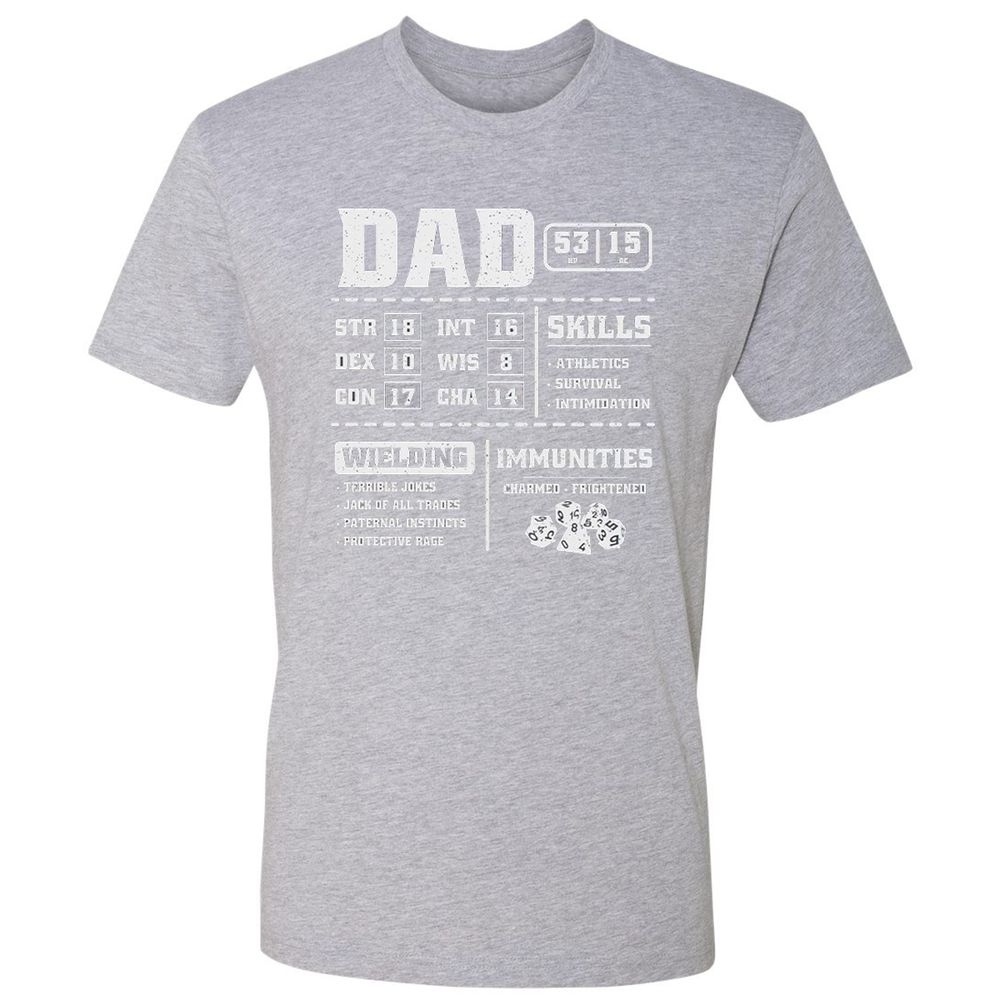 Dad Stat Block 2 Premium Unisex T-Shirt - Heather Grey - 9