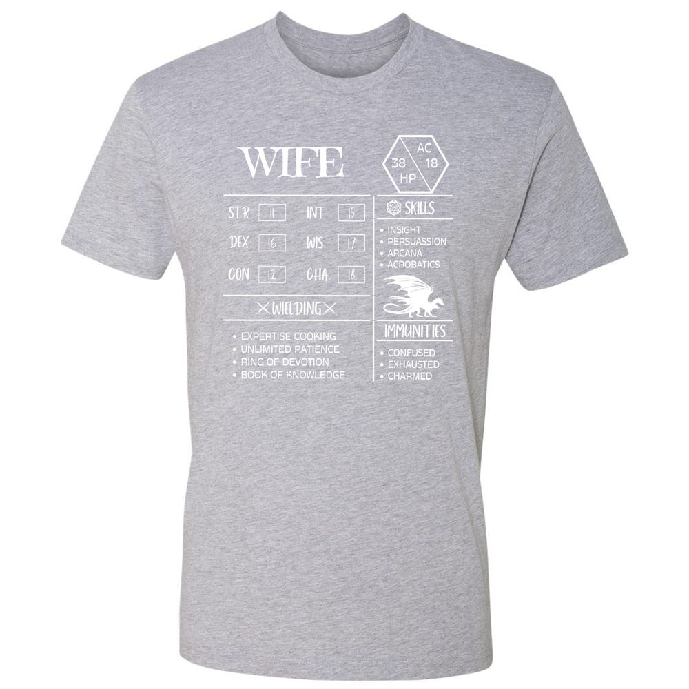 Wife Stats 2 Premium Unisex T-Shirt - Heather Grey - 9
