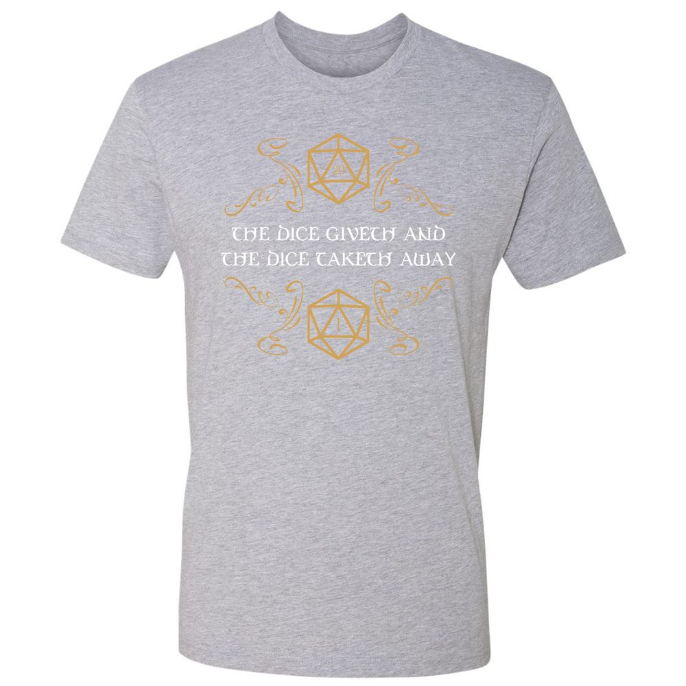 The Dice Giveth and Taketh Away Natural 20 and Critical Fail Premium Unisex T-Shirt - Heather Grey - 9