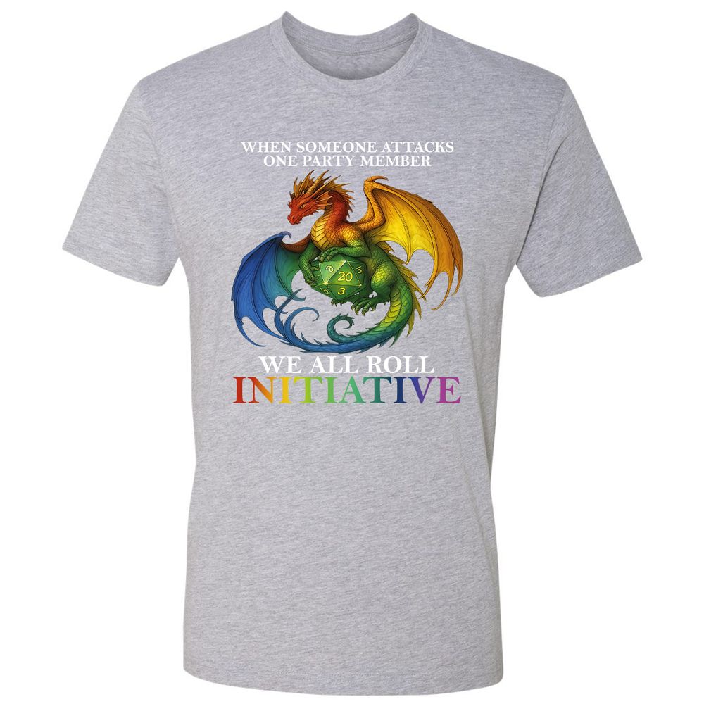 Dragon Roll For Initiative Premium Unisex T-Shirt - Heather Grey - 9