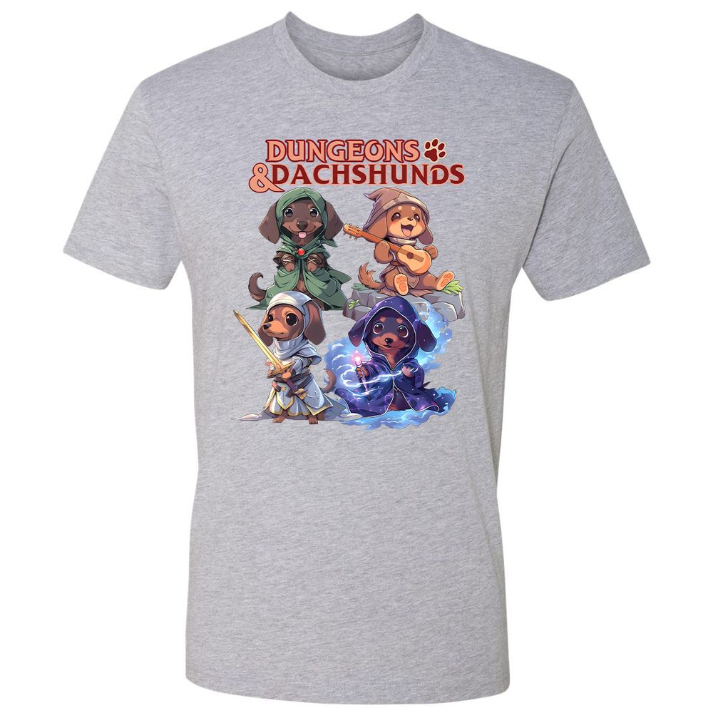 Dungeons & Dachshunds Premium Unisex T-Shirt - Heather Grey - 9