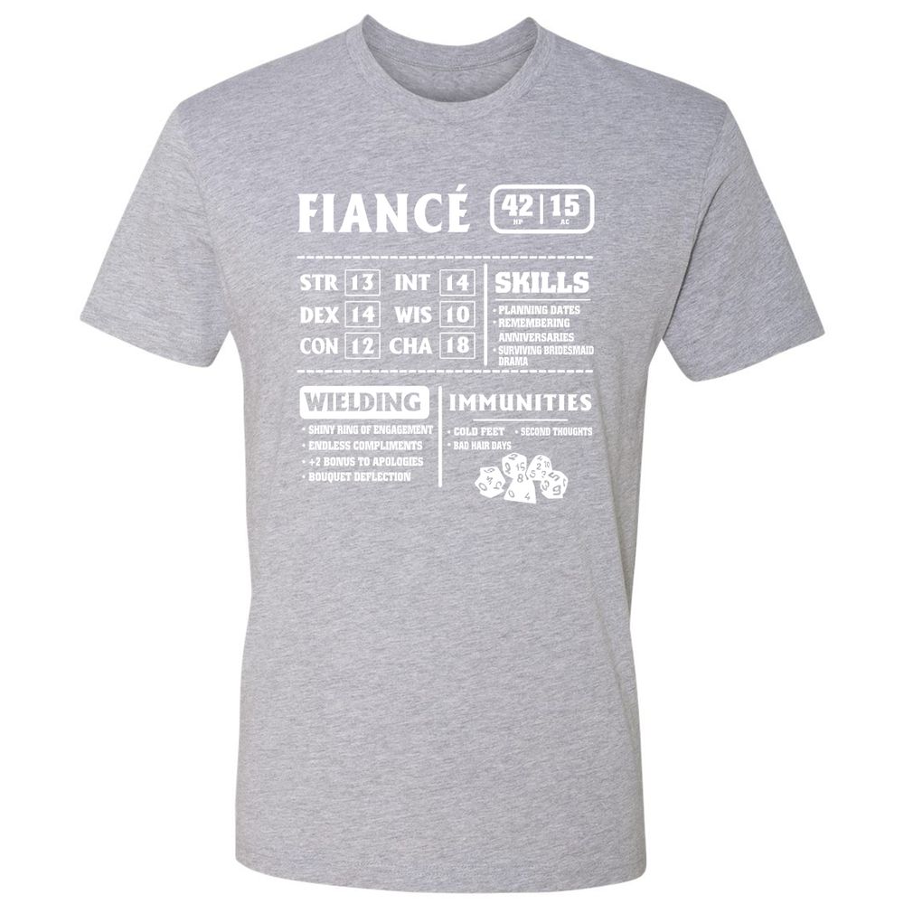 Fiance Stats Premium Unisex T-Shirt - Heather Grey - 9