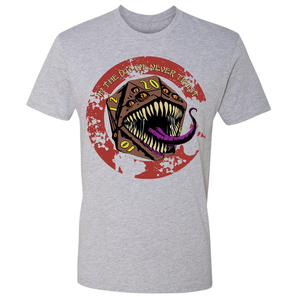 In The D20 We Never Trust Premium Unisex T-Shirt - Heather Grey - 9