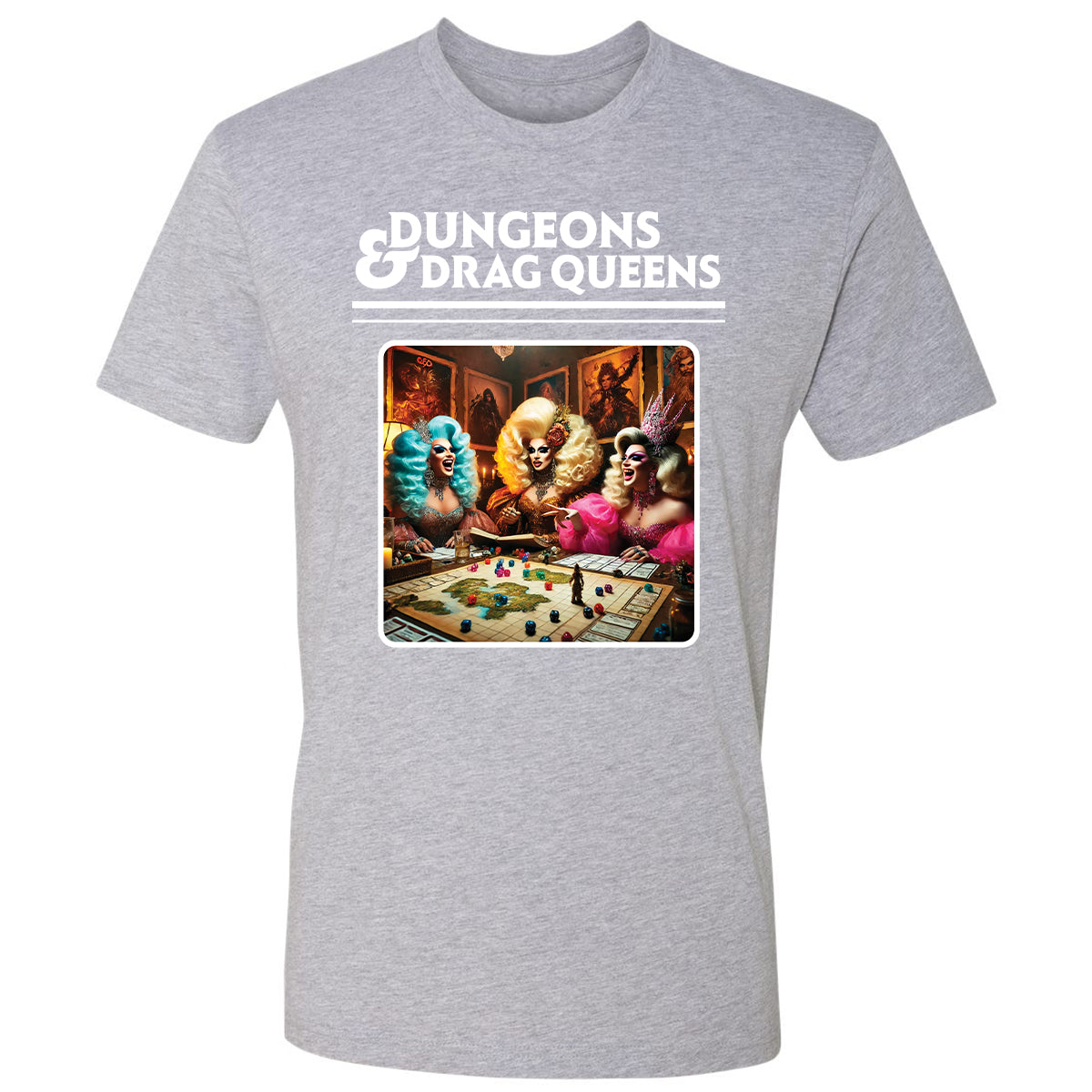Dungeons & Drag Queens Premium Unisex T-Shirt - Heather Grey - 9