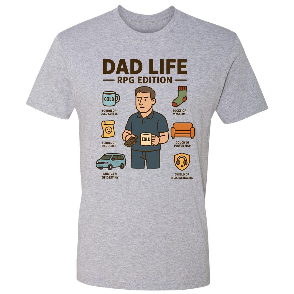 Dad Life RPG Edition Premium Unisex T-Shirt - Heather Grey - 9