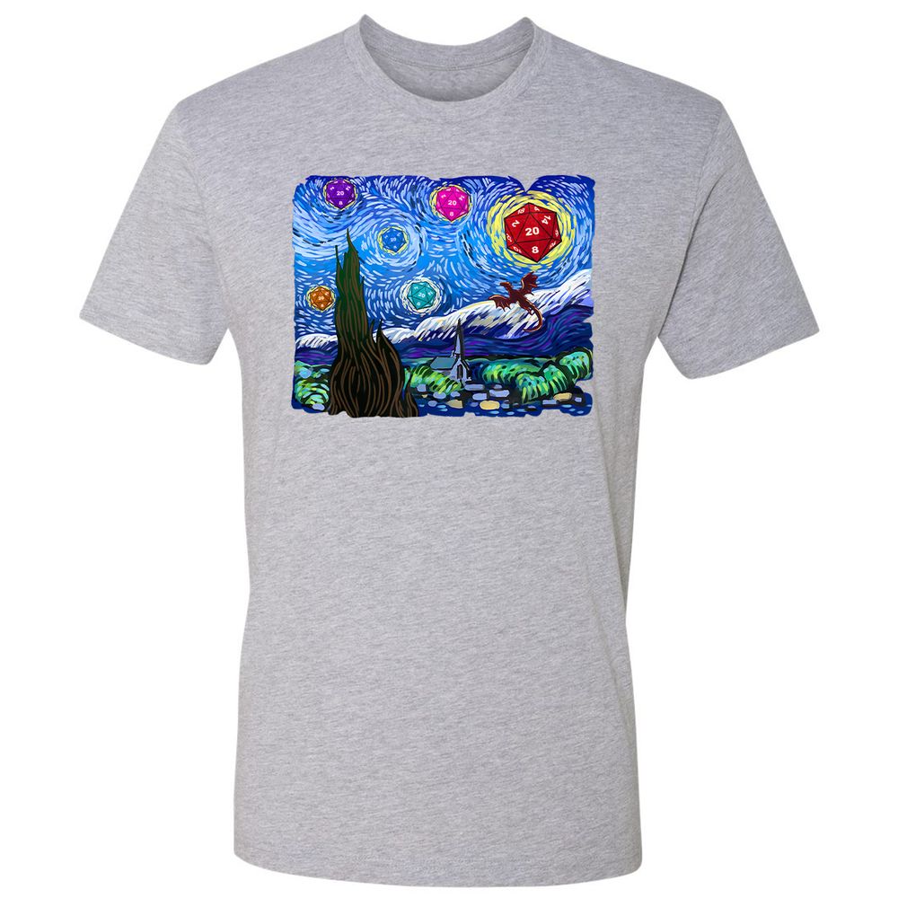 Dragon Starry Night Premium Unisex T-Shirt - Heather Grey - 9