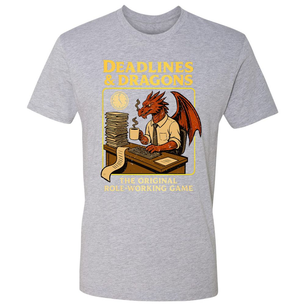 Deadlines & Dragons (Office Staff) Premium Unisex T-Shirt - Heather Grey - 9