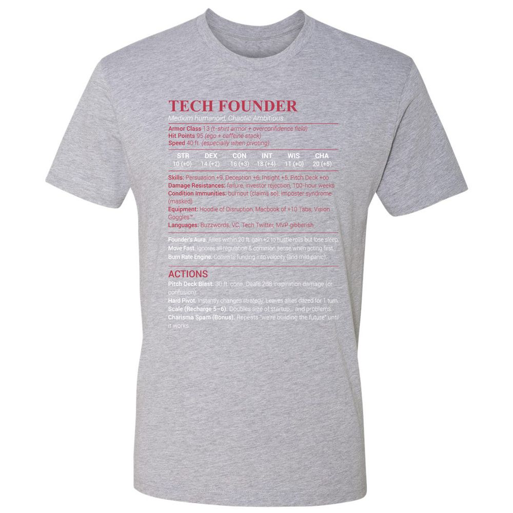 Tech Founder Premium Unisex T-Shirt - Heather Grey - 9