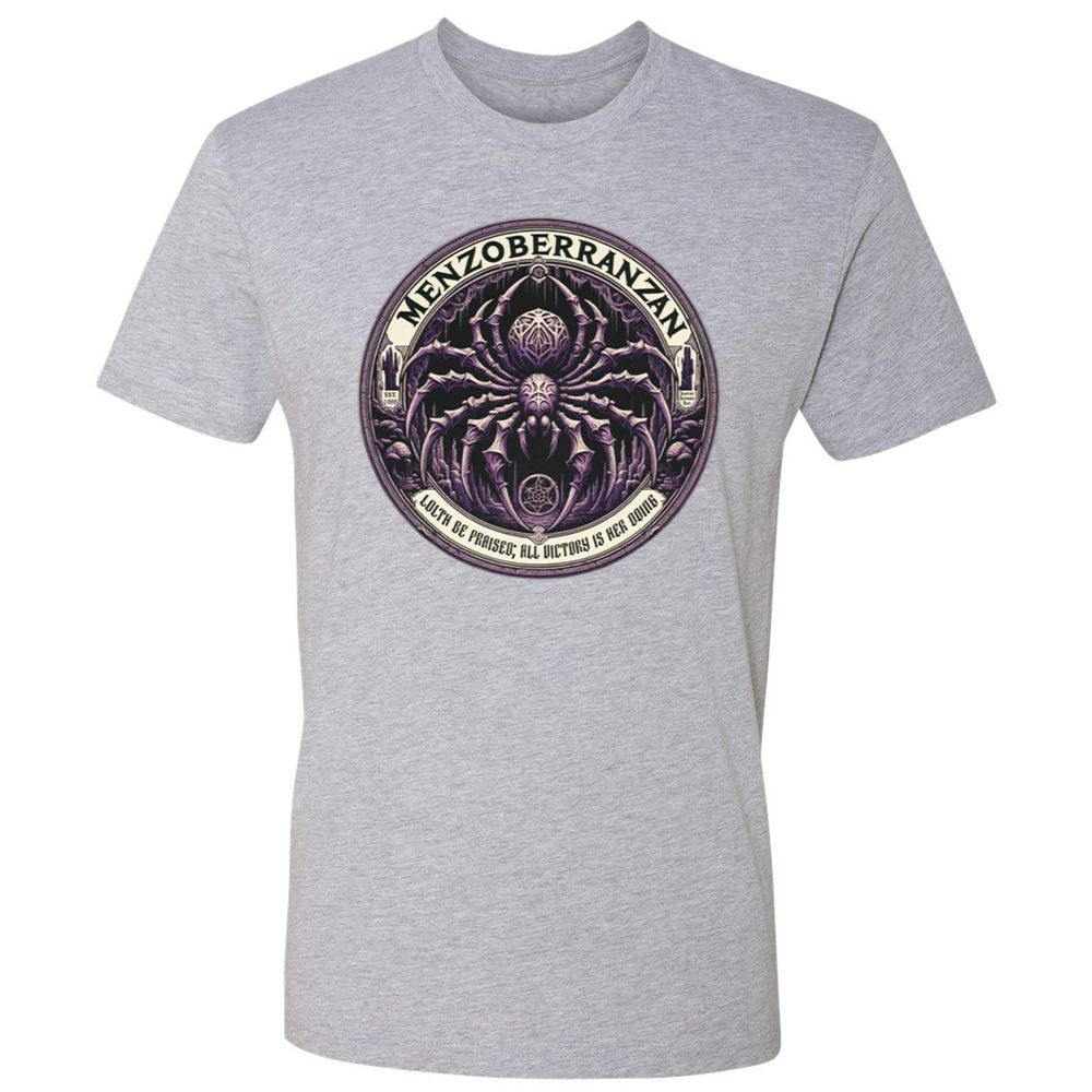 Menzoberranzan Lolth Be Praised Premium Unisex T-Shirt - Heather Grey - 9
