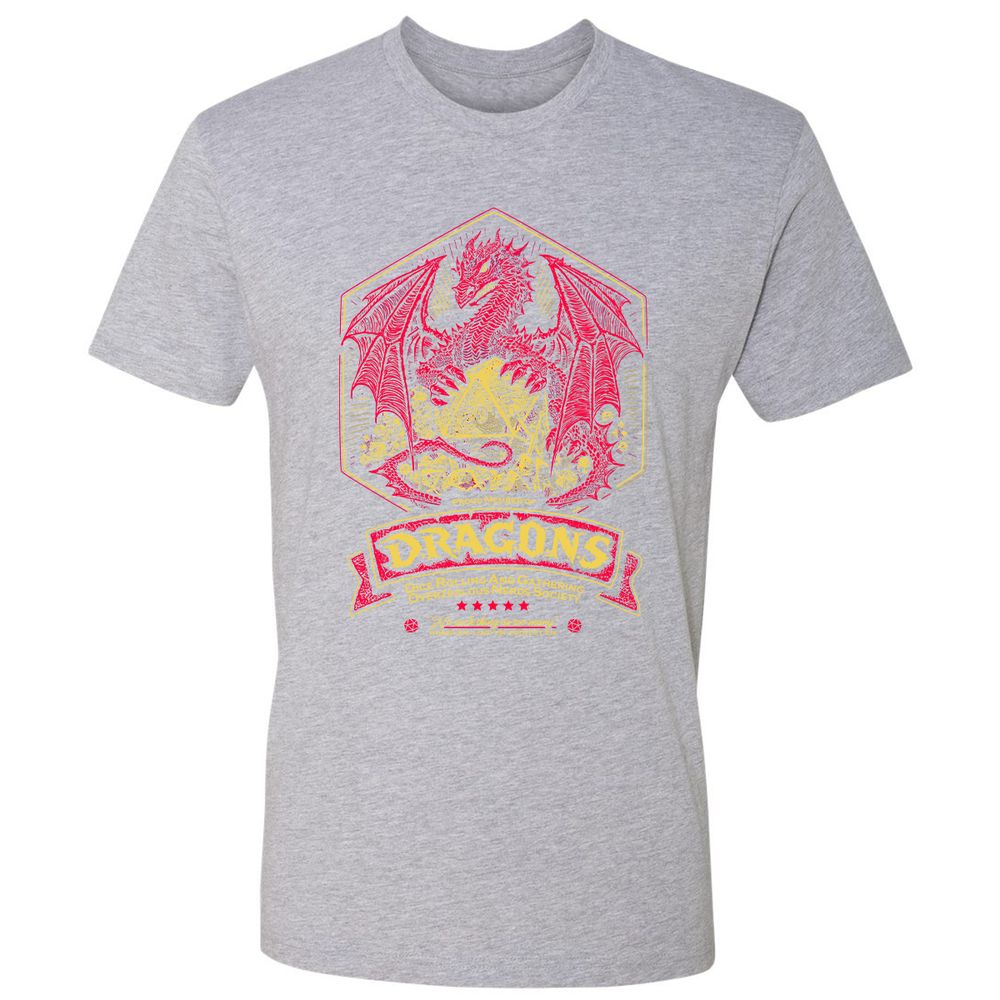 Fantasy Dragon With Dice - Heather Grey - 9