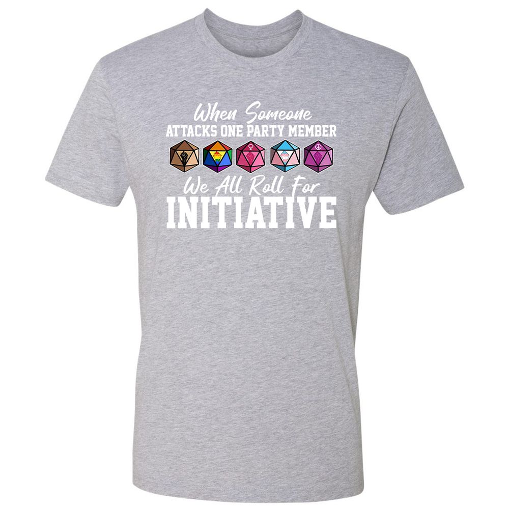 LGBT Roll For Initiative Premium Unisex T-Shirt - Heather Grey - 9