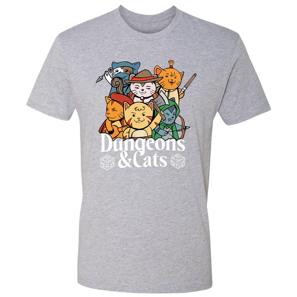 Dungeons & Cats Premium Unisex T-Shirt - Heather Grey - 9