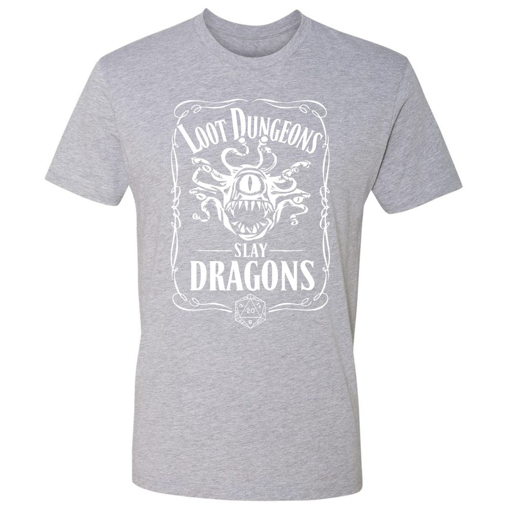 Loot Dungeon Slay Dragons Premium Unisex T-Shirt - Heather Grey - 9