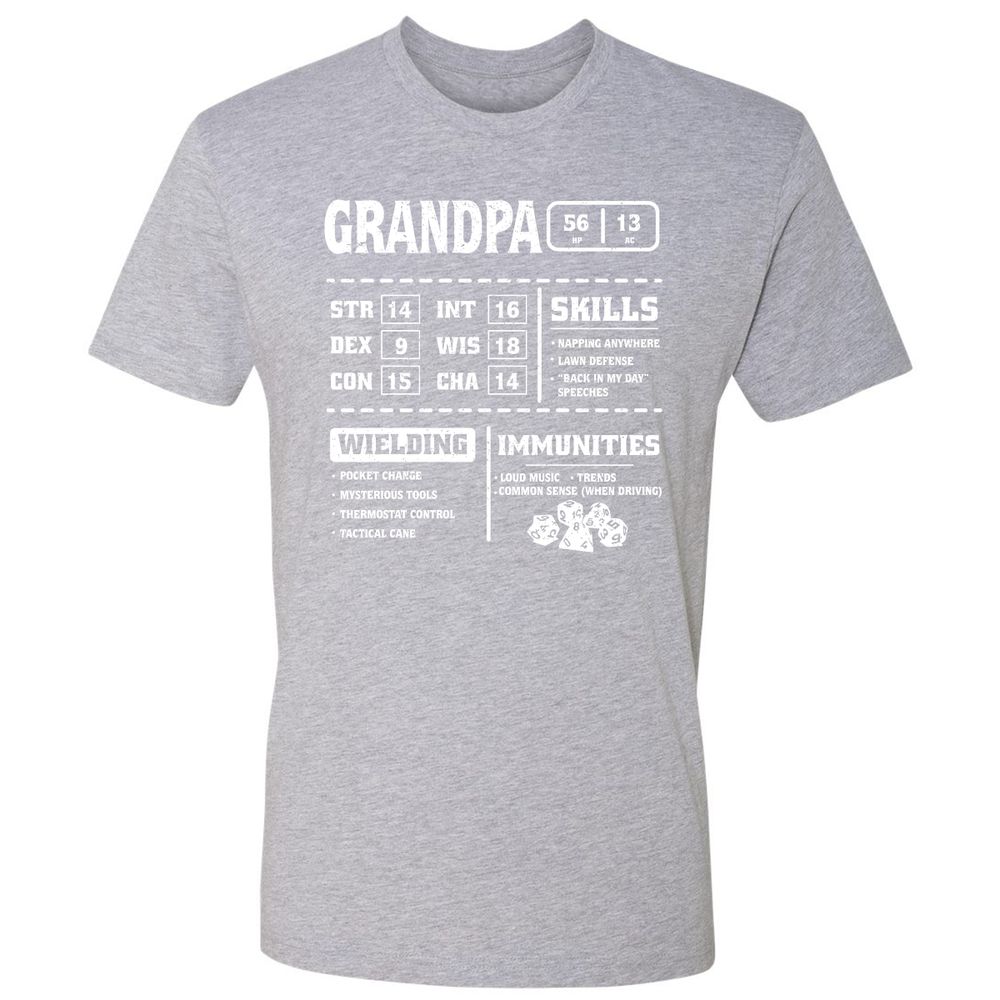 Grandpa Stats 2 Premium Unisex T-Shirt - Heather Grey - 9