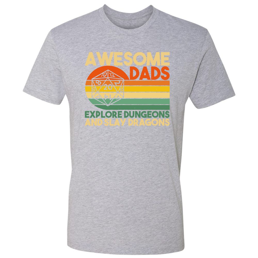 Awesome Dads Explore Dungeons Premium Unisex T-Shirt - Heather Grey - 9
