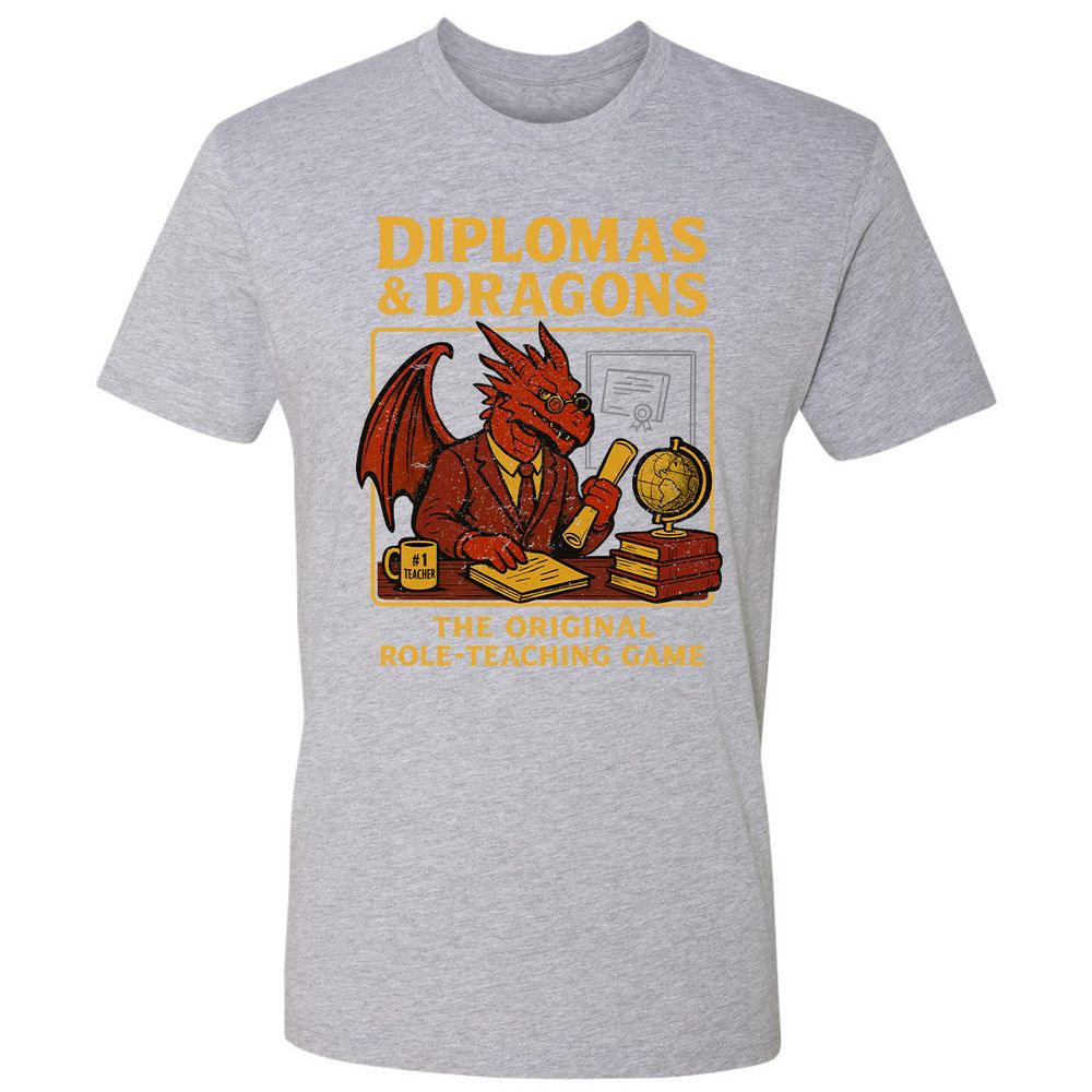 Diplomas & Dragons Premium Unisex T-Shirt - Heather Grey - 9