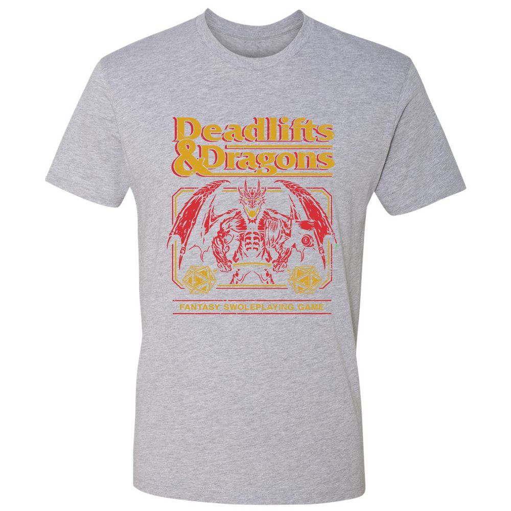 Deadlifts & Dragons - Heather Grey - 9