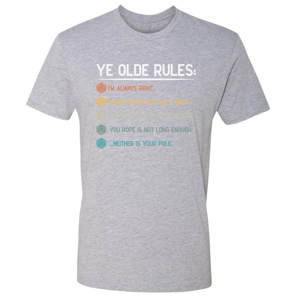 Dungeon Master Rules – Ye Olde RPG Premium Unisex T-Shirt - Heather Grey - 9