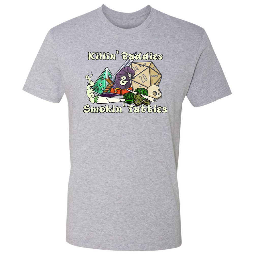 Killin' Baddies Smokin' Fatties Premium Unisex T-Shirt - Heather Grey - 9