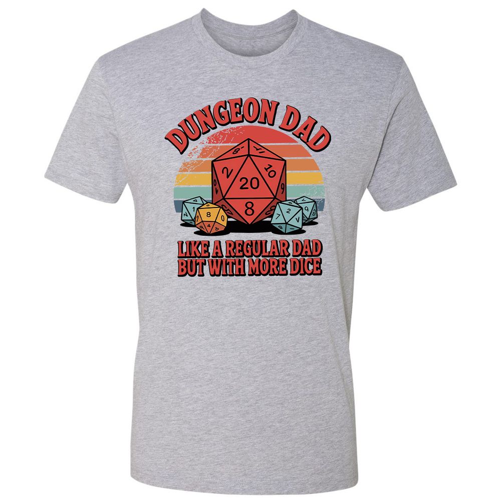 Dungeon Dad With More Dice Premium Unisex T-Shirt - Heather Grey - 9