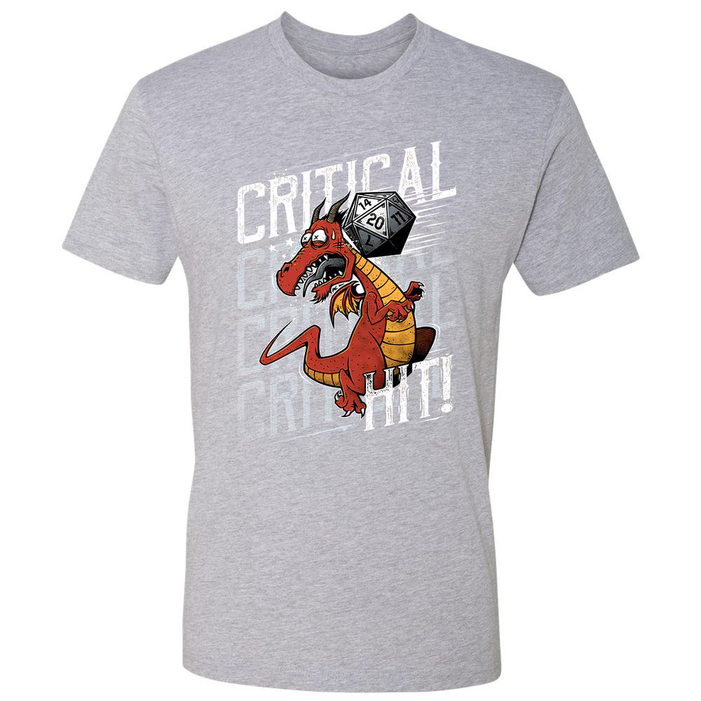 Funny Dragon Critical Hit Premium Unisex T-Shirt - Heather Grey - 9