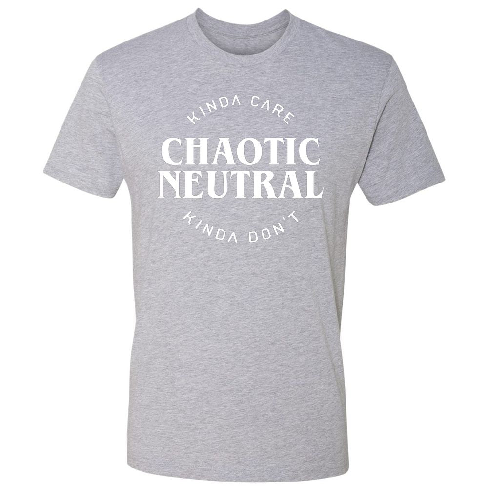 Chaotic Neutral Alignment Kinda Care Kinda Don't Premium Unisex T-Shirt - Heather Grey - 9